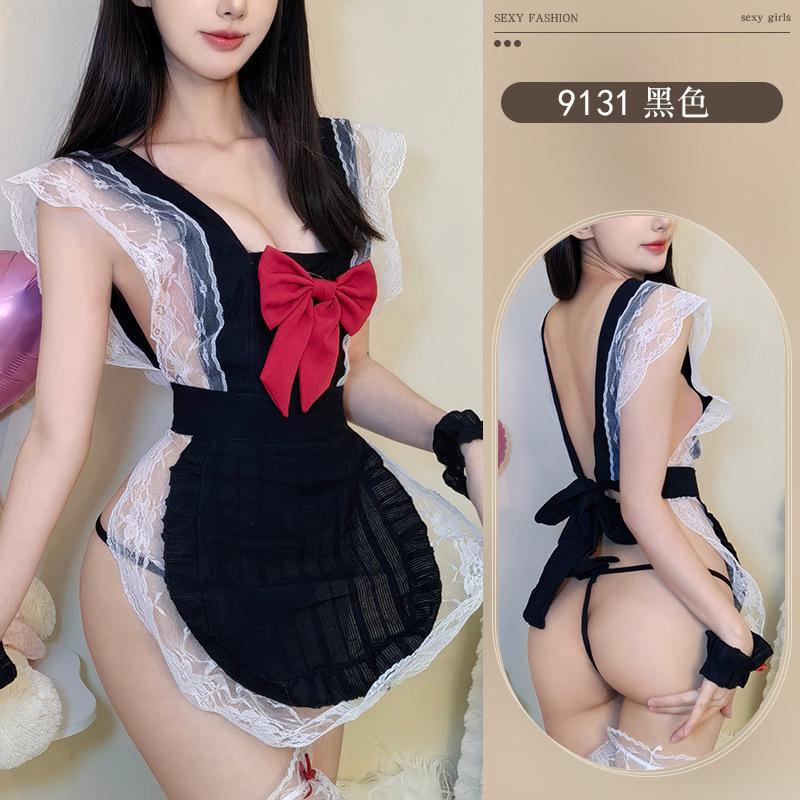 Sex lingerie sexy pure desire maid love suit bow apron maid lace uniform passion sex clothes