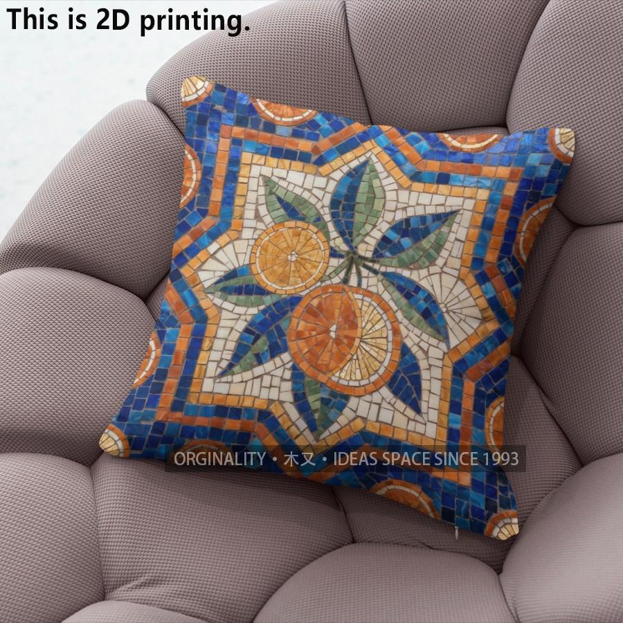 Bohemian Mosaic Floral Fruit Pillow Covers Pattern Cushion Cover Suitable for Sofa Bedroom Car Pillow Cover