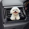 Car Outlet Ventilation Perfume Clips 2D Acrylic Auto Air Vent Clip Cute Smiling White Dog Hanging Ornament with Fragrance Diffuser