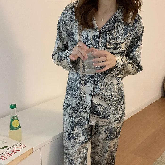 

Cotton Pajamas Women s Summer Short-sleeved Thin Section Youth Cartoon Round Neck Home Service Suit XXL 65-75KG