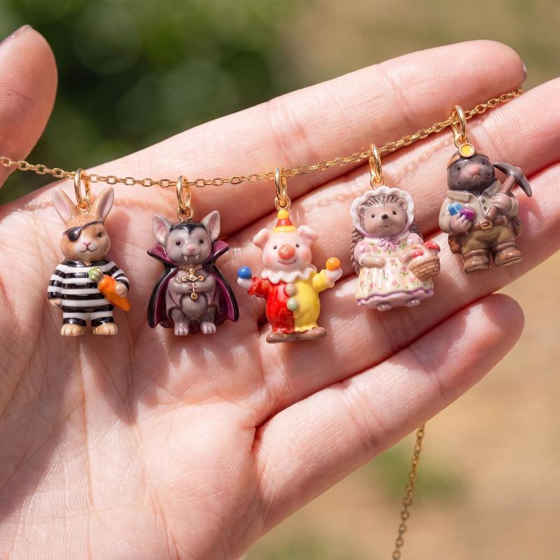 Cute Stainless Steel Animal Charms Hand Painted Lovely Designs For Diy Jewelry Making Necklace Bracelet Gifts