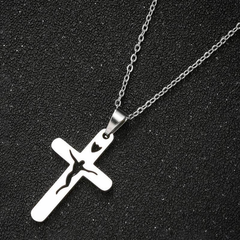 Collier Pendentif Croix Fille Style Doux Cool Multicouche Zircon de Haute Qualité Chaîne Clavicule Bijoux Accessoires Fête d'Anniversaire