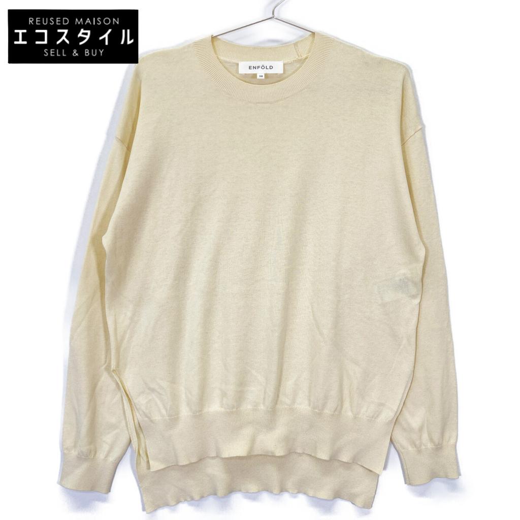 ENFOLD 24Stainless Steel Silk Cotton Pullover Tops 38 IvoryUsed
