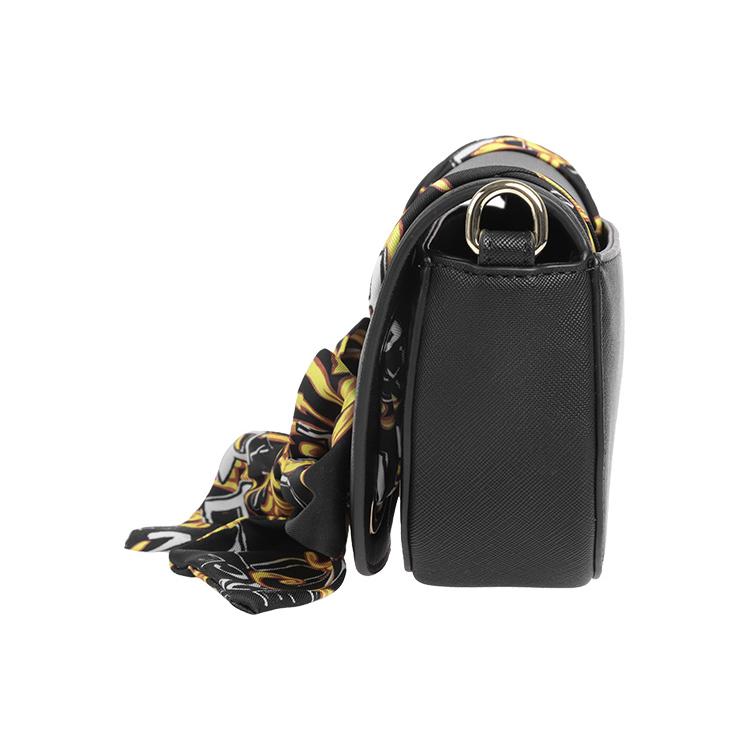 New VERSACE JEANS COUTURE Leather Saddle Bags Shoulder Bags Small Size Women's Black 74VA4BAB-ZS467-899
