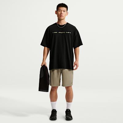 Men's Nike T Shirts Men's Black/Gray Olive Crew Neck Moderate