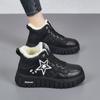 34-42 Winter Women's Large Fashion Thick Bottom High Top with Velvet Warmth High Top Cotton Shoes Snow Boots