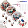 1 Set Artistic Butterfly Flower DIY Embroidery Kit, Embroidery Fabric Material Set, Includes Tools and Stitch Tutorials Suitable for Beginners