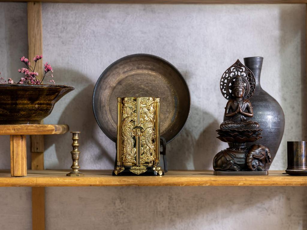 Shrine (size 2, gold plated/24k gold) - Buddhist statue, Takaoka Copperware