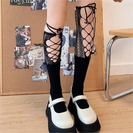 Purely desirable lace socks, ballet-style mid-calf socks with lace stitching jk Bowknot White Socks Lolita