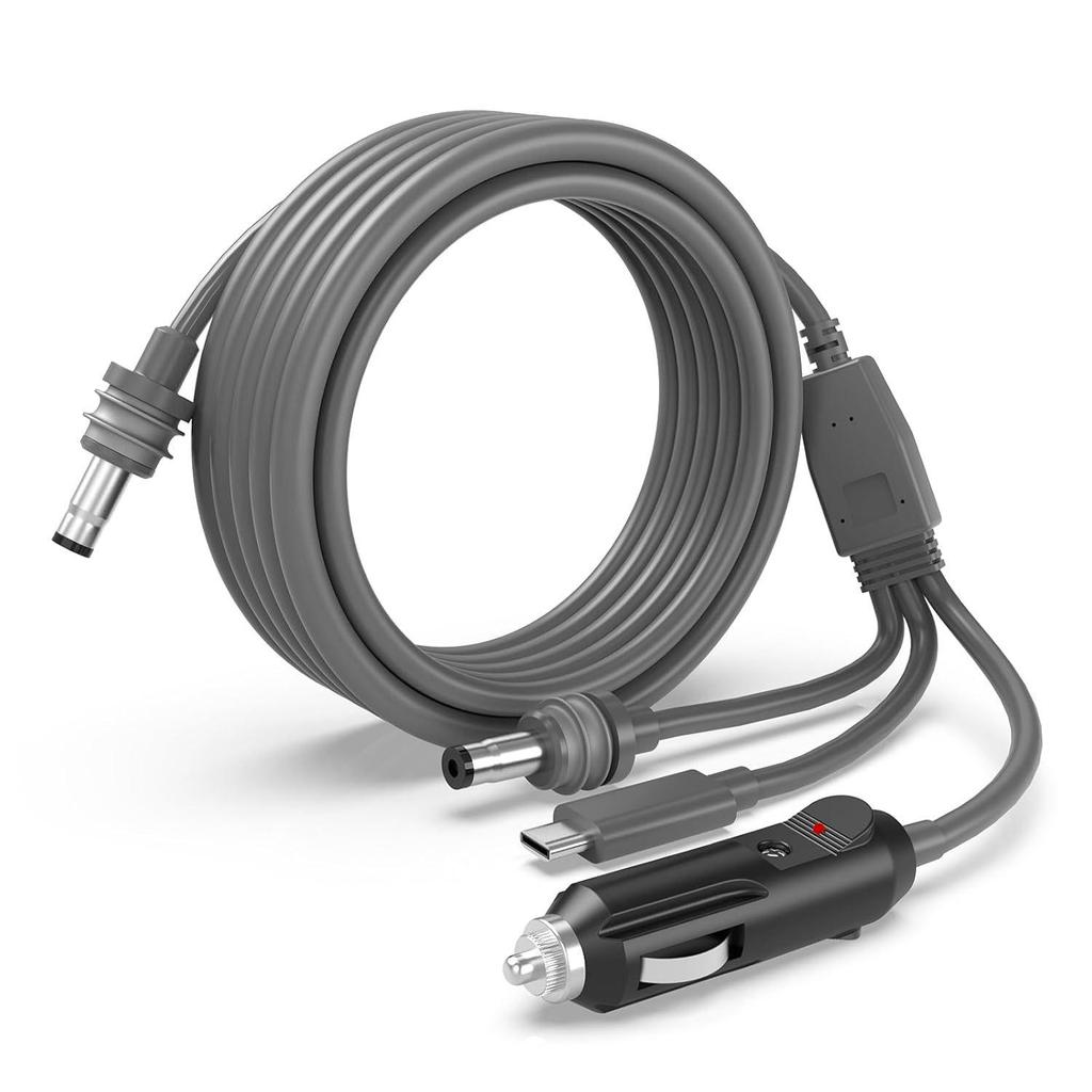 20V DC Waterproof Multi-functional Mini Car Charger with Digital Display & Cigarette Lighter