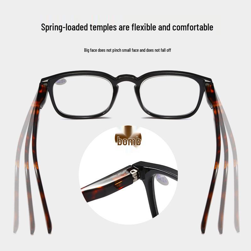 Unisex Spring-Temple Retro Reading Glasses – Fashionable & Versatile for Business & Casual Use