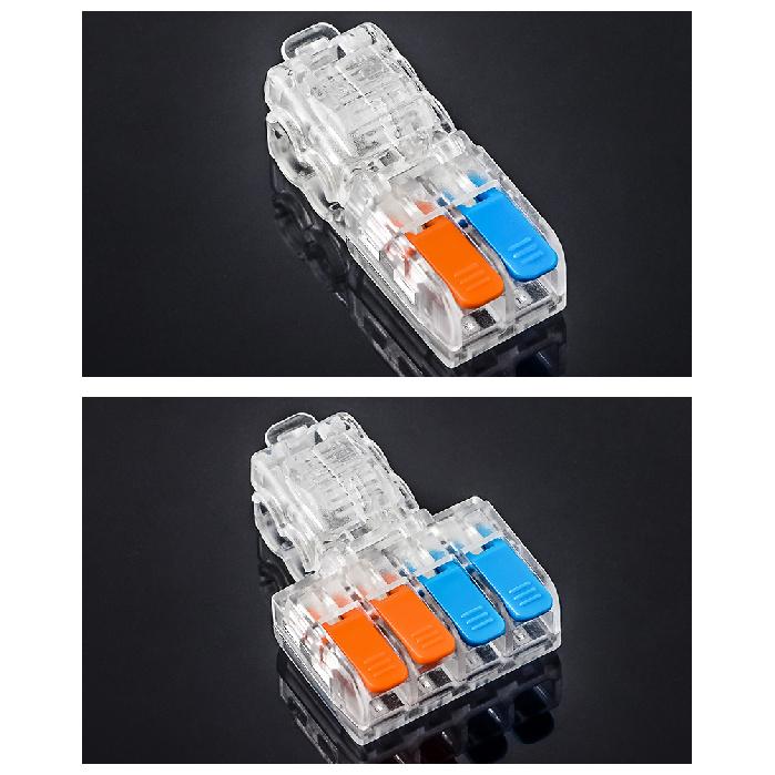 JINH 10Pcs Quick CMK 21 Lever Connectors Multiple In Out Quick Cable Wire Crimping Plug Mini Thinned Fast Terminal Blocks LED Plug Connectors 4