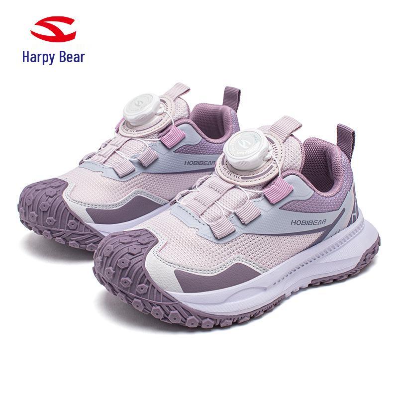 

Habi Bear Double Mesh Children s Color Block Casual Shoes with Rotary Buckle - Trendy Spring & Autumn Dad Sneakers. 34