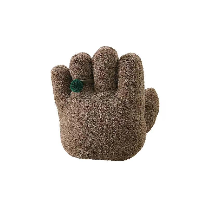 

Nordic Style Palm Pillow Creative Simulation of Wearing Ring Five Finger Hand Shaped Solid Color Living Room Sofa Cushion Pillow about 40X38cm коричневый