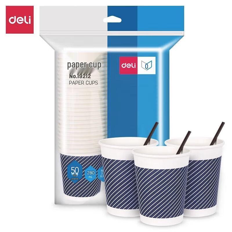 Deli 280ml Disposable Bamboo Pulp Paper Cups
