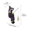 Resin Home Purple Witch Fishing Ornament Gift Funny Halloween Decoration Fishing Witch Sculpture for Ghost Festival Garden Yard