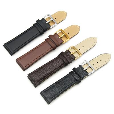 Unisex-Lederarmband mit silber-goldener Edelstahl-Schnalle, Litschi-Muster, weich