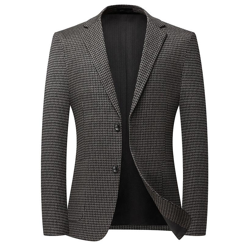 Autumn Thick Elastic Non-iron Suit Men's Korean Version Slim and Casual