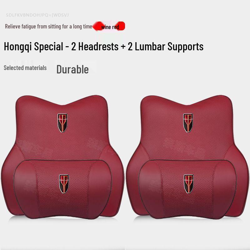 Cuscini Poggiatesta e Supporto Collo per Hongqi HS5/H5/HS7/H7/H9, Cuscini Lombari in Memory Foam per Interni Auto