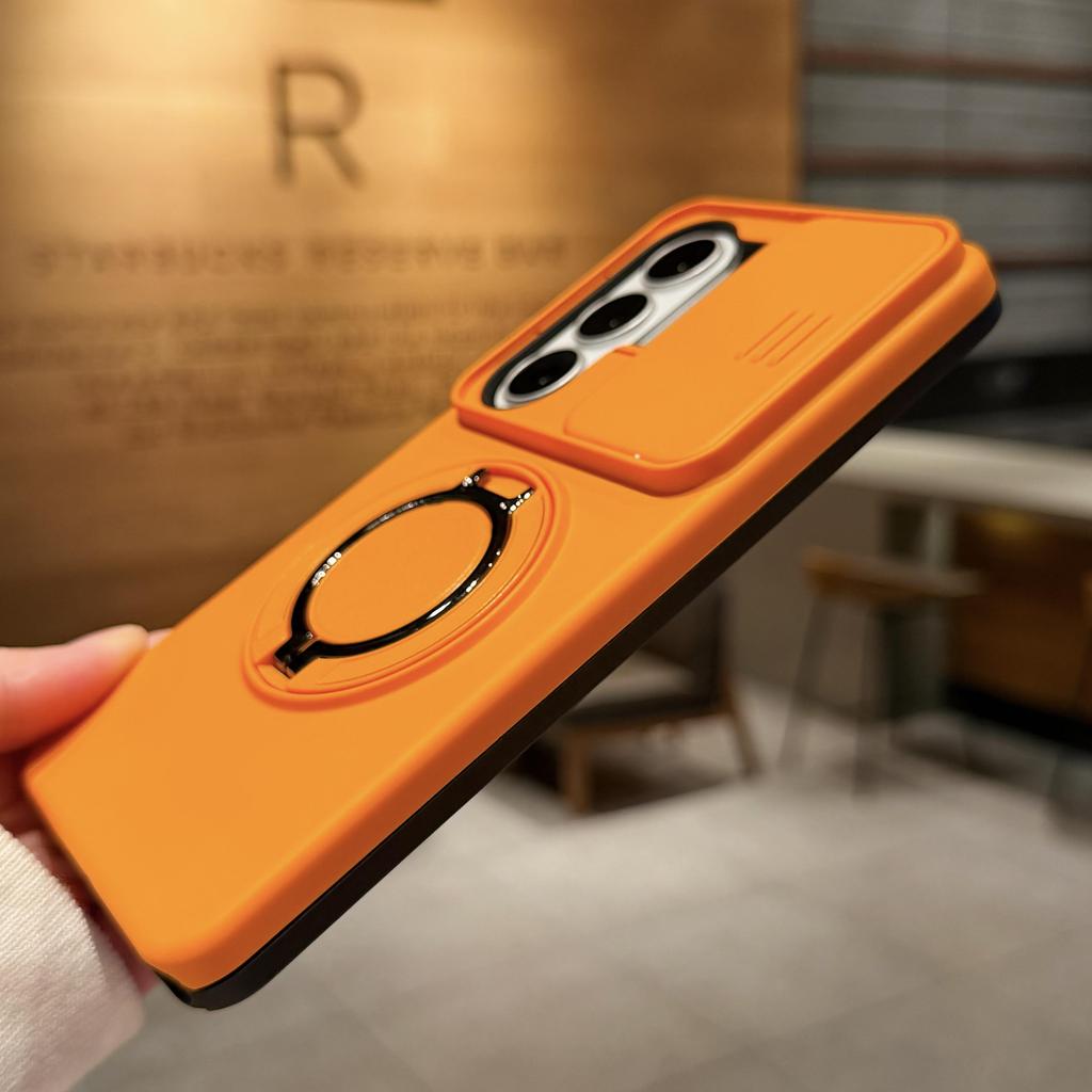 Fashion Hybrid Rugged Shockproof Phone Ring Stand Case Back Cover + Lens Protection For Samsung Galaxy S26 Ultra