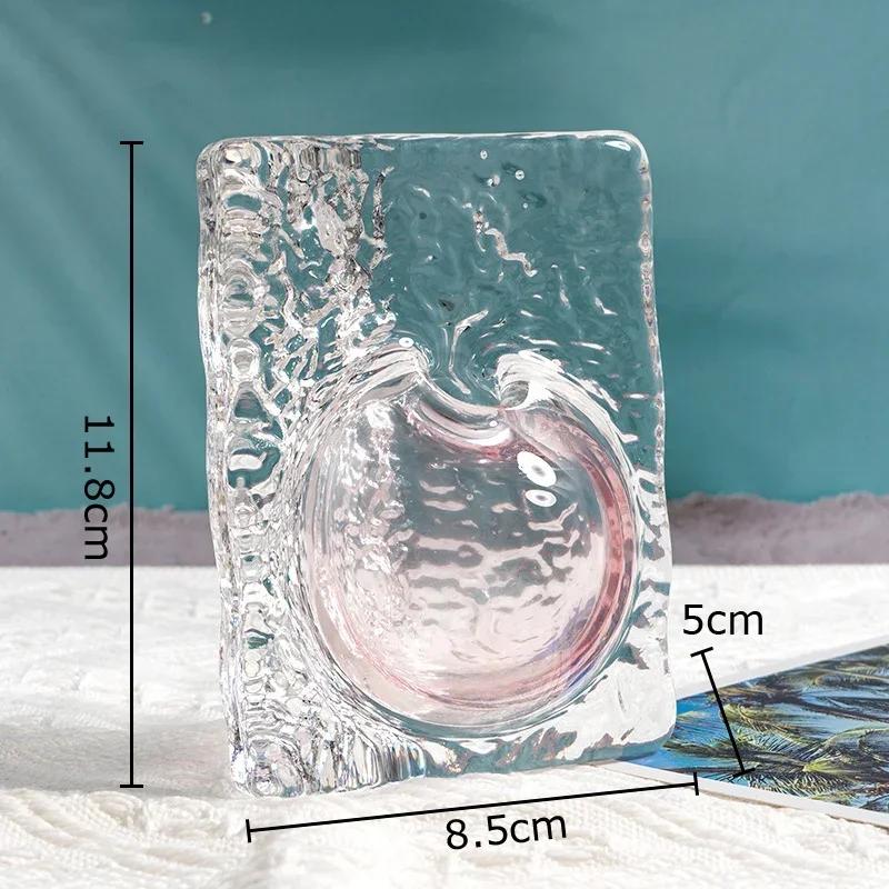 

Transparent Glacier Wrinkles Glass Vase Hydroponic Flower Pots Desk Decoration Flower Arrangement Floral Vases Modern Home Decor розовый
