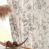 Cotton Linen Rod Pocket Floral Filtering Window Curtain for Living Room Bedroom Drapes Shower Curtain Luxury Country Farmhouse