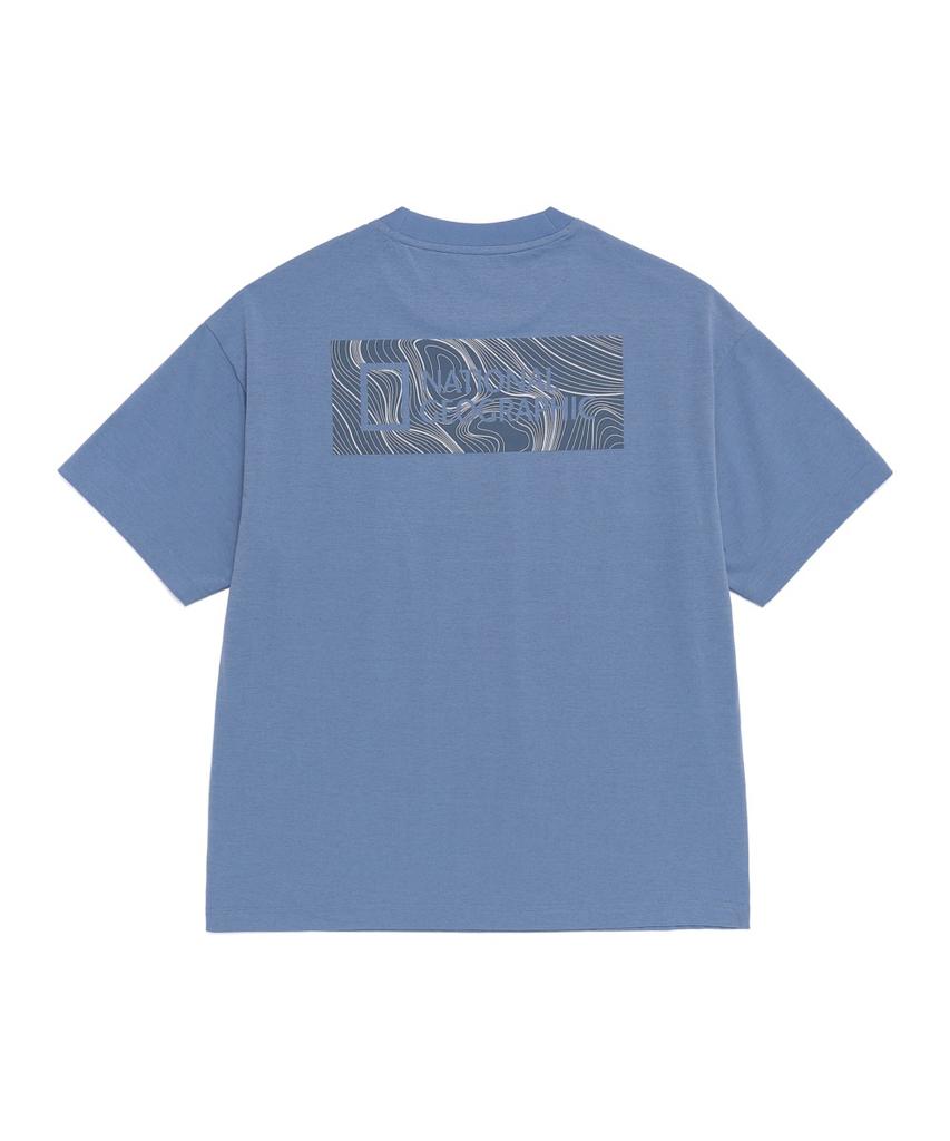 National Geographic N262Uts210 Urban Big Logo Short Sleeve T-Shirt Middle Blue