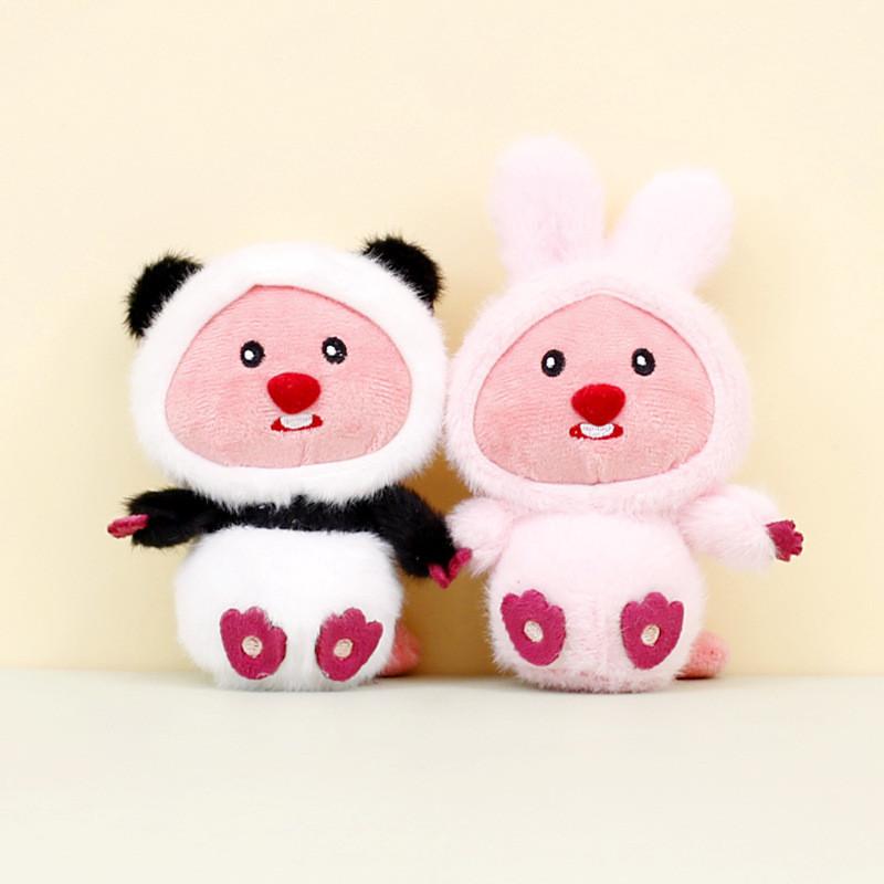 Soft Plush Keychain Animal Doll For Girls Bags Cute Rabbit Frog Bear Adornments