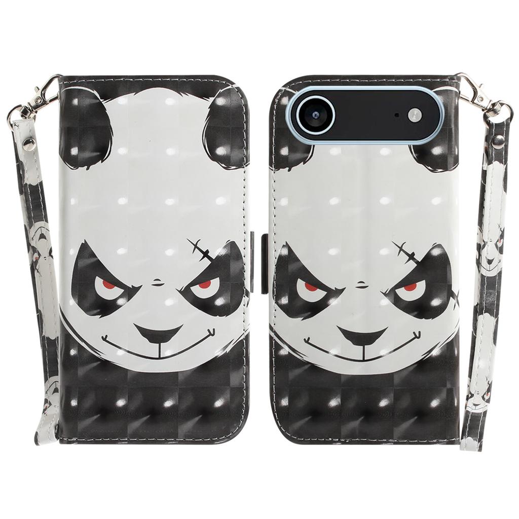 Pro iPhone 17 Air Pouzdro Vzorový Tisk Kožená Peněženka Kryt na Telefon s Poutkem na Zápěstí