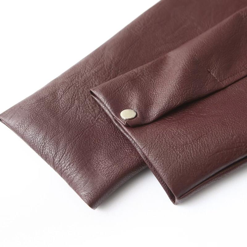 Zip Leather Jacket Women Leather Jacket Women Casual Lapel Vintage Coat