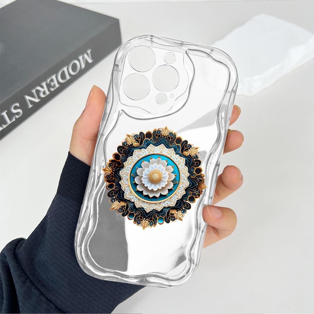 Cute Cartoon Pattern Cream Texture Casing Wavy Edge Soft Silicone Cover Phone Case for Huawei Honor Infinix Tecno iPhone