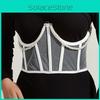 Pearltrimmed Waist For Women Belt With Binding Strap And Detailing Fishbone