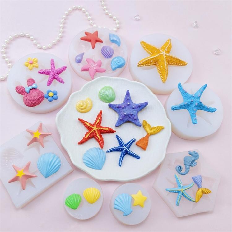 Multipurpose Silicone Craft Mold with Starfish Shell Design Perfect for Candle Soap Resin Art Craft Enthusiasts
