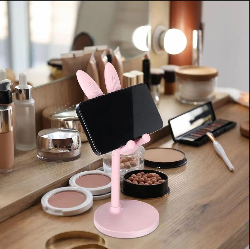 Cute Cartoon Bunny Phone Stand Can Lift and Adjust - Adjustable & Compatible With IPhone, Kindle, IPad, Switch, Tablet & More