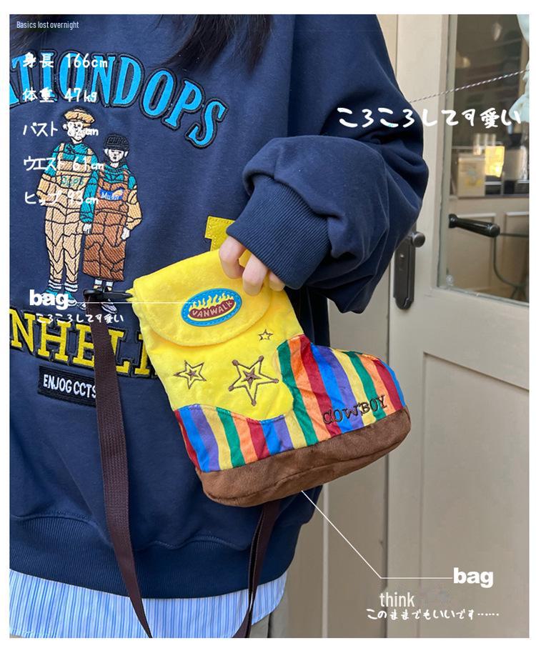 Cartoon Cute Nylon Shoulder Messenger Bag for Women - Autumn/Winter 2024 Collection.