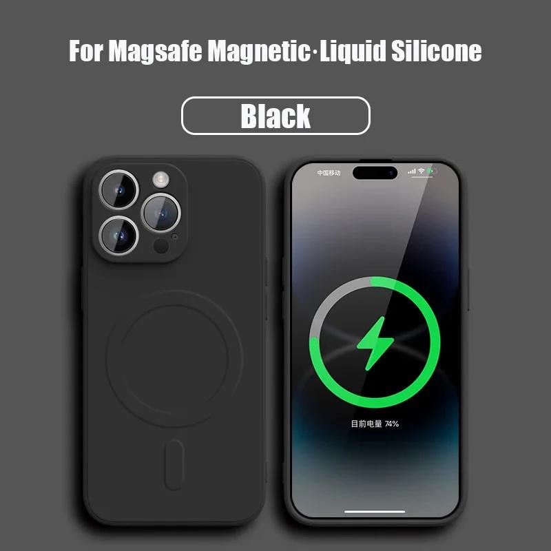Original For Magsafe Magnetic Wireless Charge Phone Case for iPhone 17 Pro Max 16 15 14 Plus 11 12 13 Mini Liquid Silicone Cover