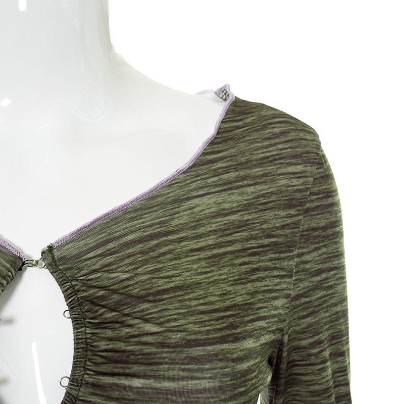 Harajuku 2022 Blouses Summer Hollow Out Long Sleeve Pleated Tshirts for Women Top Female T-shirt Women's T-shirt  Tops T Shirt