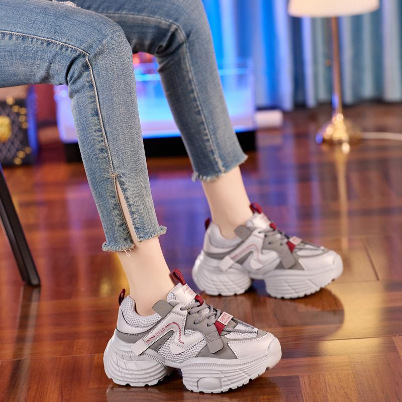 Daddy shoes women s new spring breathable and lightweight thick-soled muffin shoes versatile small inner height-increasing women s shoes 34
