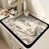 Kitchen Countertop Drain & Absorbent Mat for Dishes, Dining Table, and Coffee Machine