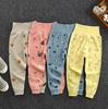 Children's 100% Cotton Autumn Pants, High-waisted Belly-protecting Pants, Baby Pants with Open Crotch, Boys' and Girls' Undershirts and Sleep Pants