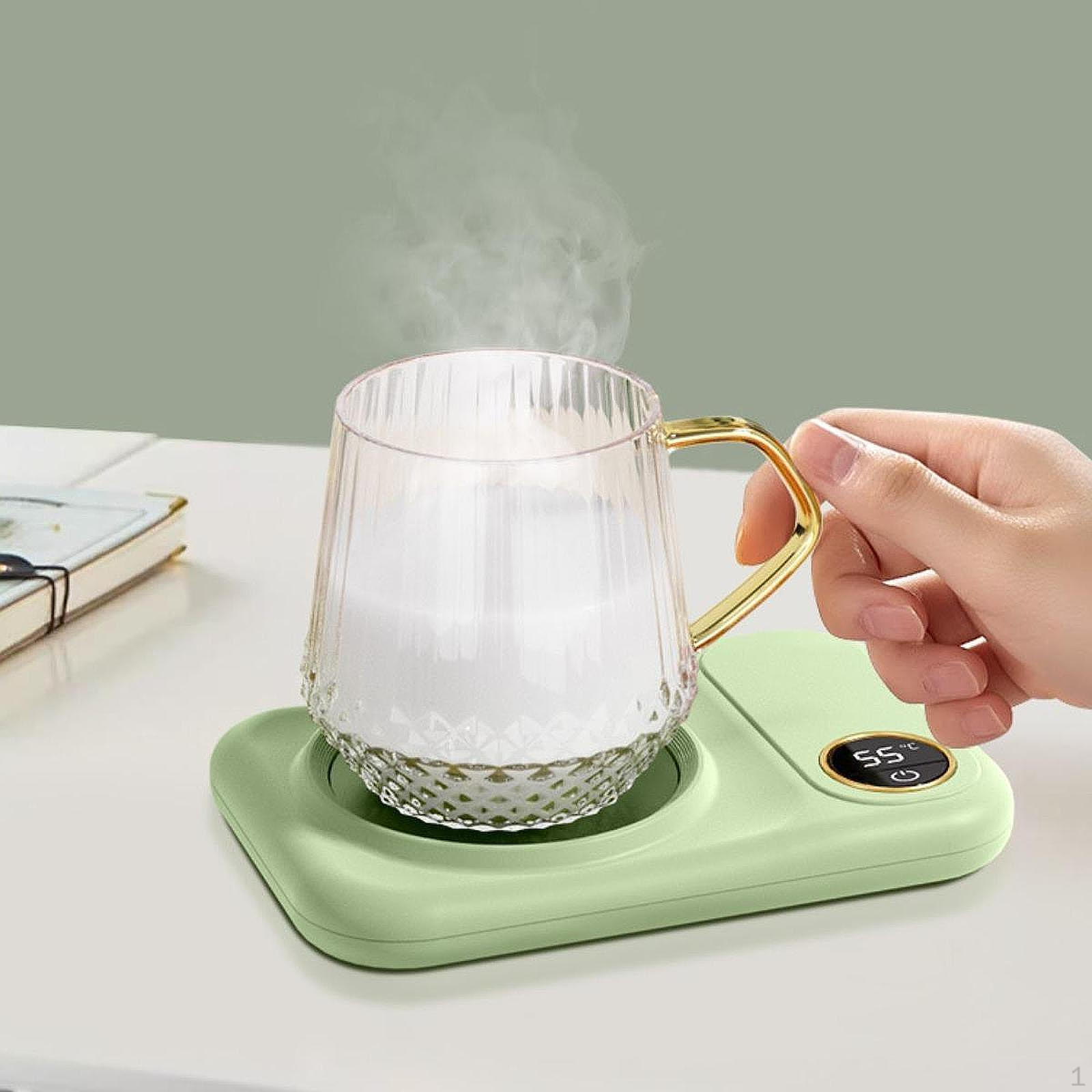 

Підігрівач кави, підігрівач чашок для напоїв, розумний електричний цифровий дисплей для офісу гуртожитку зелений