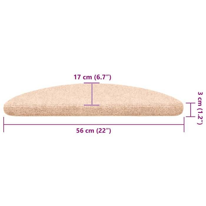 VidaXL Self-Adhesive Stair Treads 30 Pieces 56 X 17 X 3 Cm Light Brown Semicircular 3365679