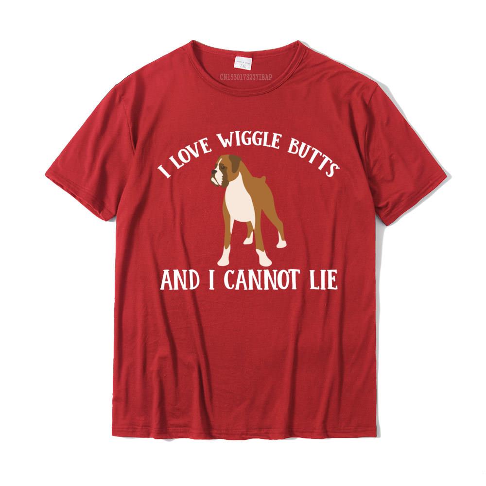 Funny I Love Boxer Wiggle Butt For Puppy Dog Owners Tee Shirt Unisex Cotton Normal Tops T Shirt Family Student Top TShirts S