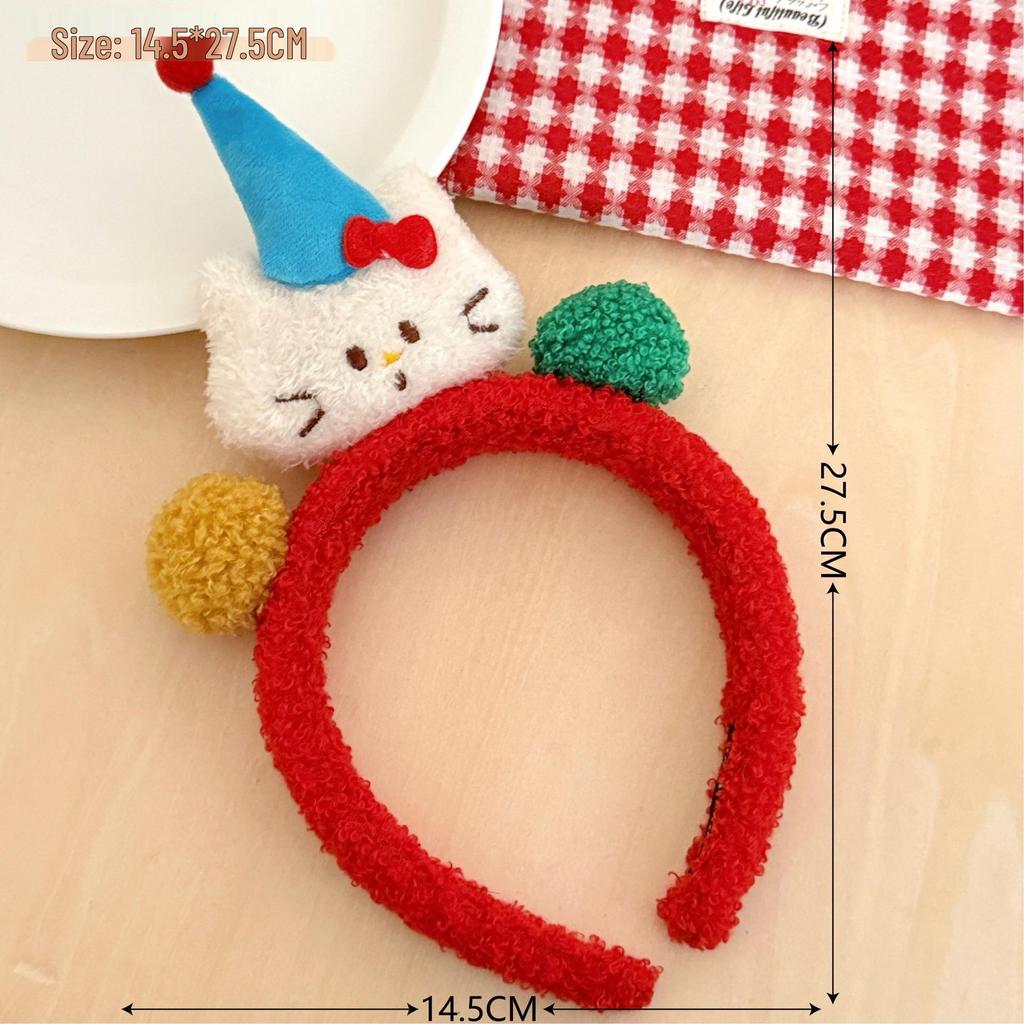 Bonita diadema de antena de peluche con forma de palito de Niuniu: accesorio divertido para el cabello para fiestas y maquillaje.