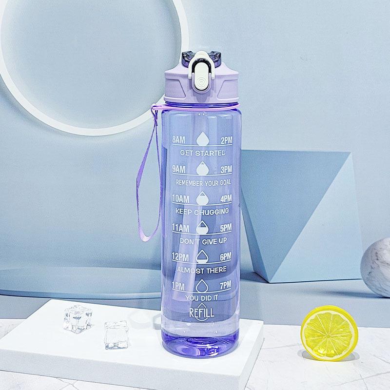 Large Capacity Portable Sports Water Bottle with Straw