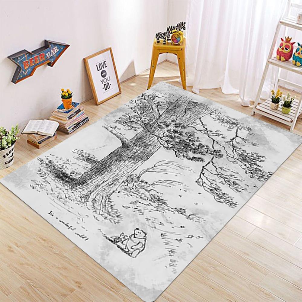 MINISO Disney Winnie the Pooh Hundred Acre Wood Children's Living Room Carpet Bedroom Corridor Bathroom Non-slip Floor Mat