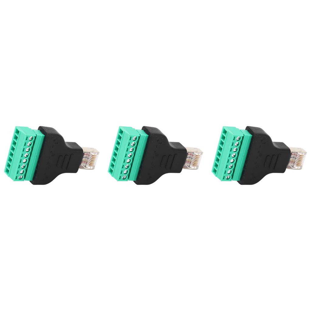 3Pcs RJ45 Screw Terminal Adapter RJ45 Female Thread To 8 Pin Network Connector Welding Free