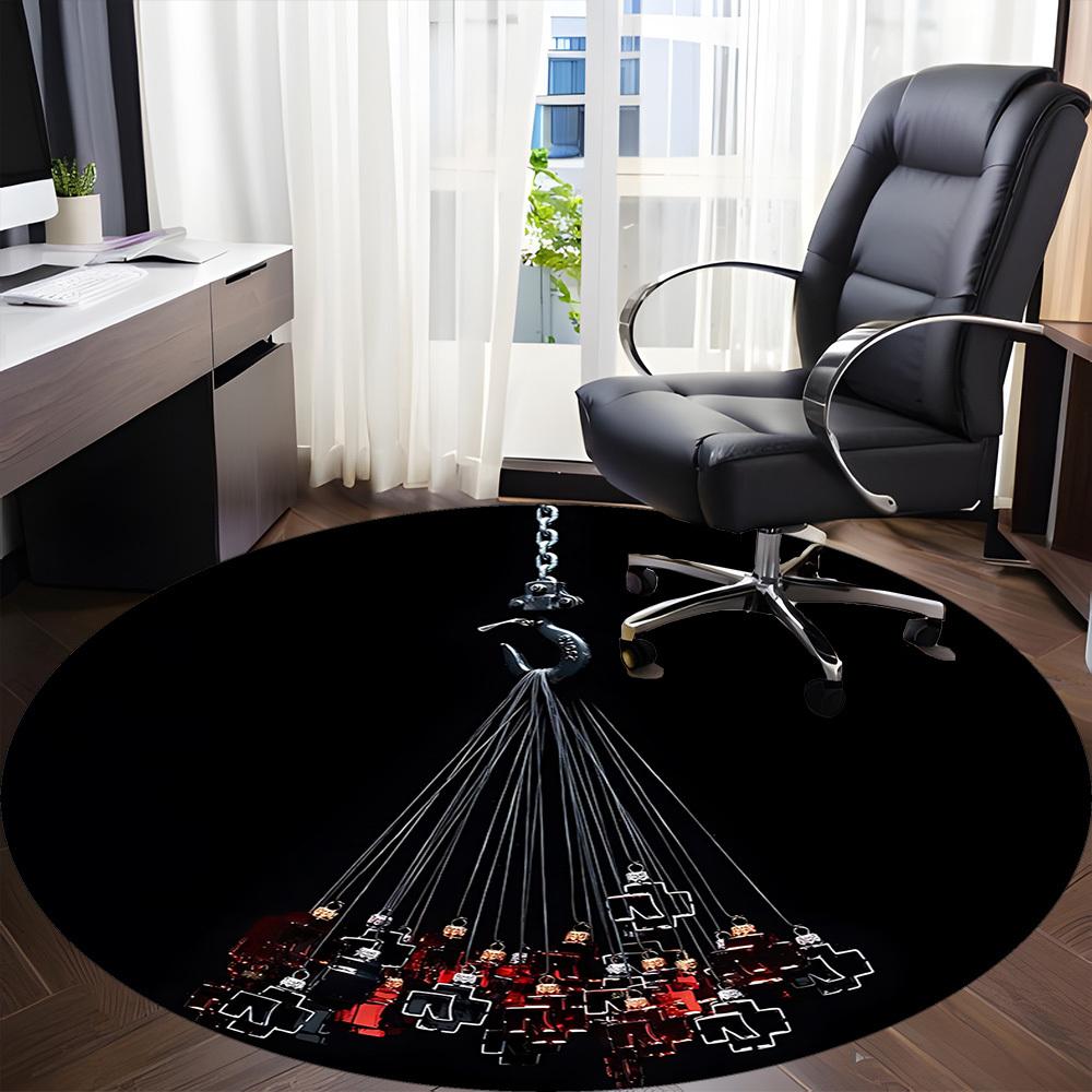 1PC RAMMSTEIN Office Round Rug Perfect for Office Non-Slip Backing, Decorative Floor Mat yy250916044