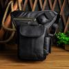 Top Grain Oil Waxed Leather Waist Bag for Men Vintage Camera Cell Phone Crossbody Leg Pack Hip Bag for Outdoor Travel Hiking