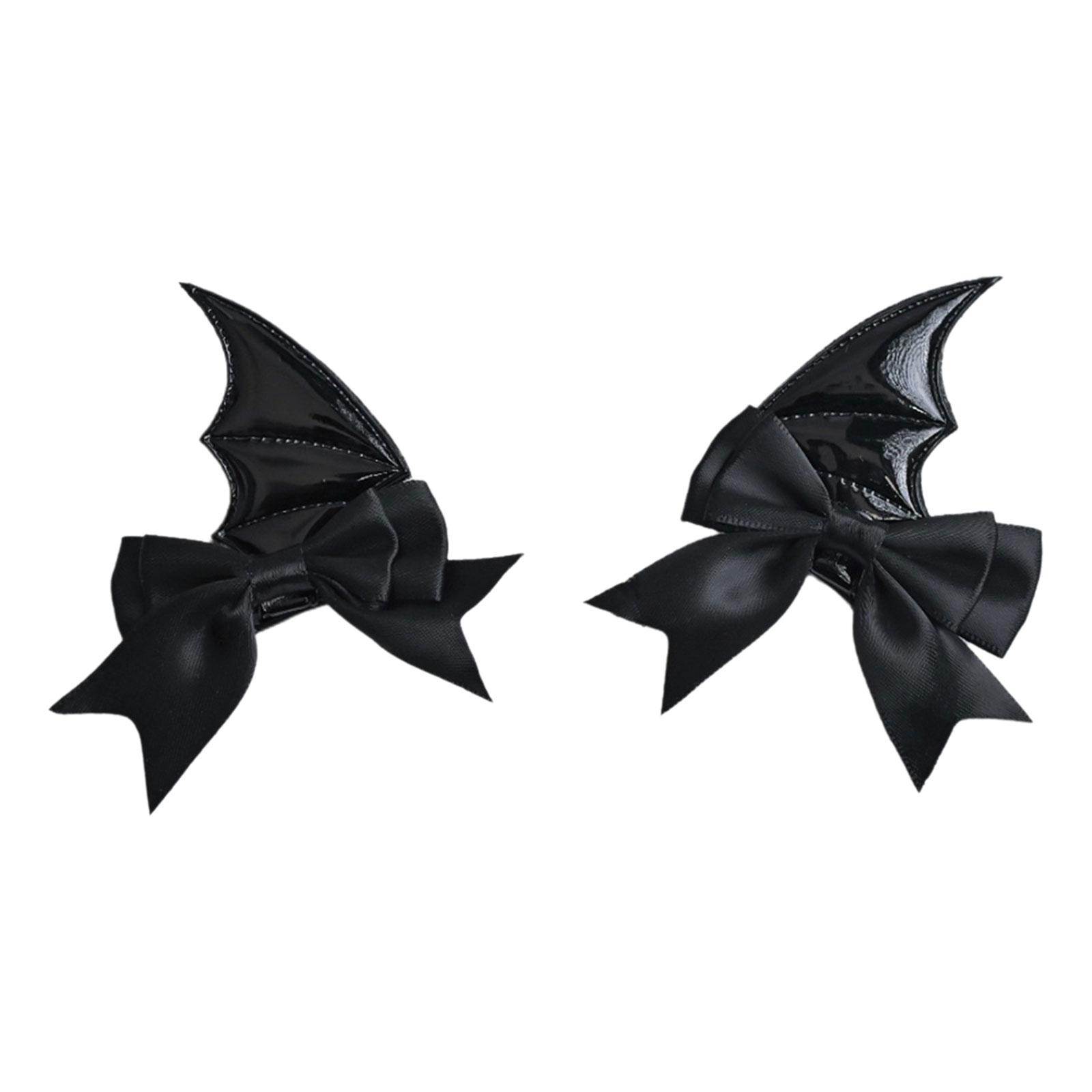 

Novelty Bat Wing Devil Hair Clip for Adult Kids Cosplay Party Headwear Halloween Hairpin Set for Costume Parties 2PCS чорний